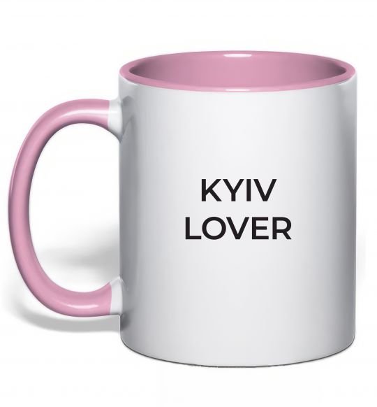 Чашка с цветной ручкой Kyiv lover Нежно розовый фото