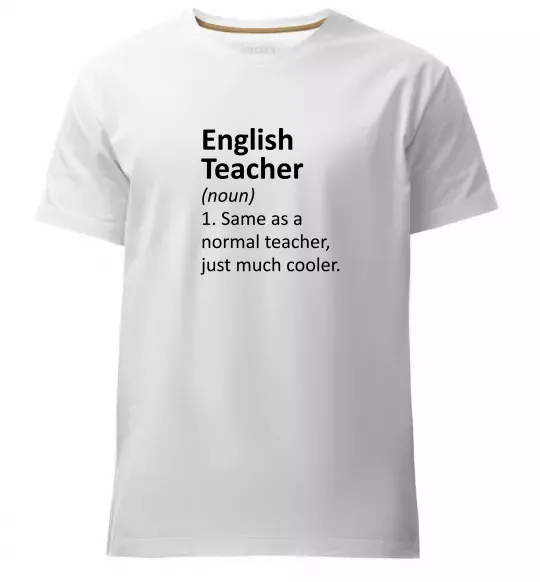 Чоловіча преміум футболка English teacher Білий фото
