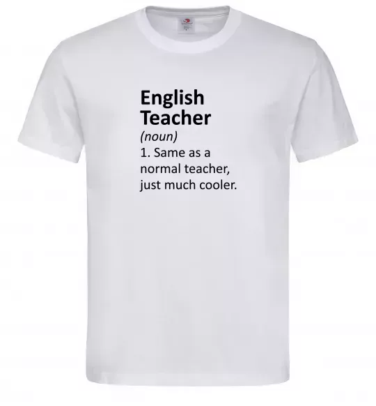 Мужская футболка English teacher Белый фото