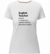 Жіноча преміум футболка English teacher Білий фото