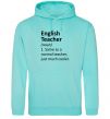 Женская толстовка (худи) English teacher Мятный фото