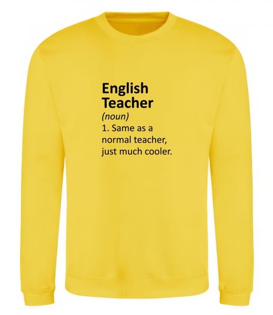 Світшот English teacher Сонячно жовтий фото