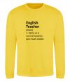 Світшот English teacher Сонячно жовтий фото