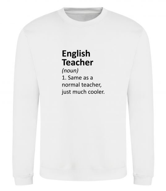 Світшот English teacher Білий фото