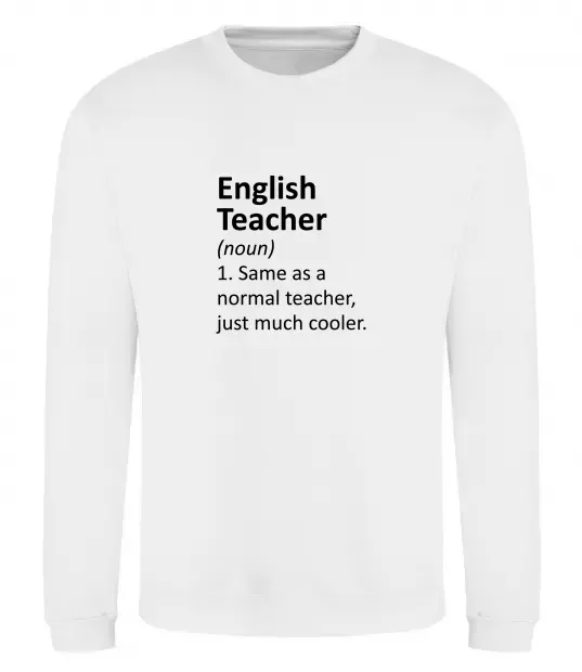 Свитшот English teacher Белый фото