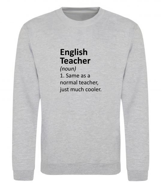 Світшот English teacher Сірий меланж фото