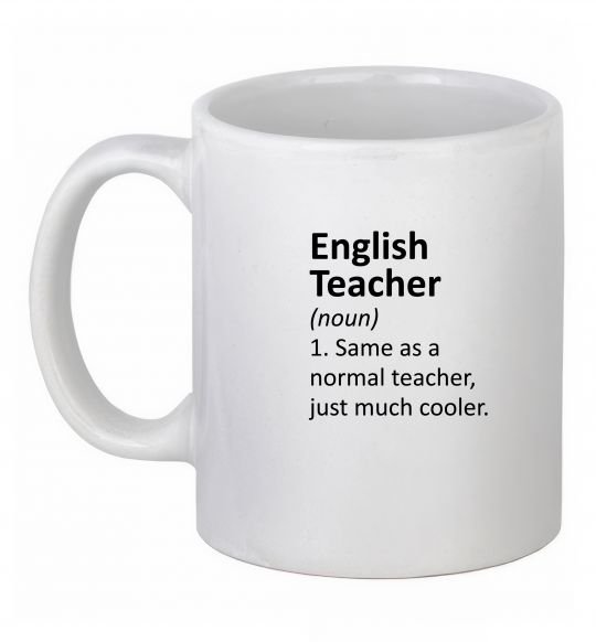 Чашка керамічна English teacher Білий фото