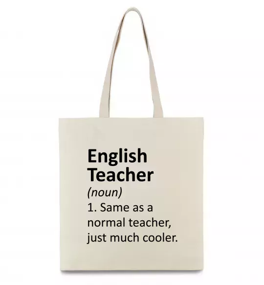 Еко-сумка English teacher Бежевий фото