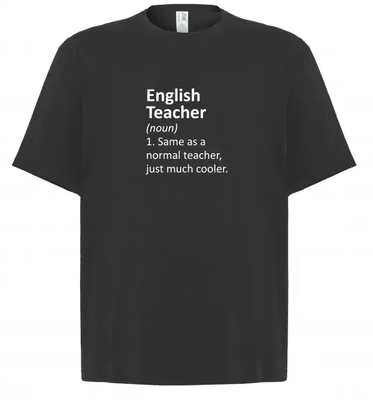 Футболка Оверсайз English teacher Черный фото
