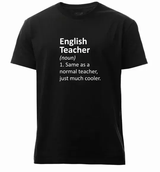 Чоловіча преміум футболка English teacher Чорний фото