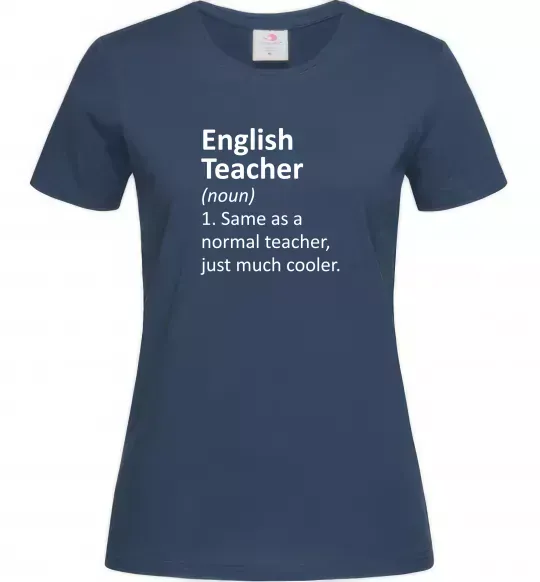 Женская футболка English teacher Темно-синий фото