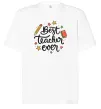 Футболка Оверсайз Best teacher ever зірки Білий фото