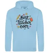 Чоловіча толстовка (худі) Best teacher ever зірки Блакитний фото