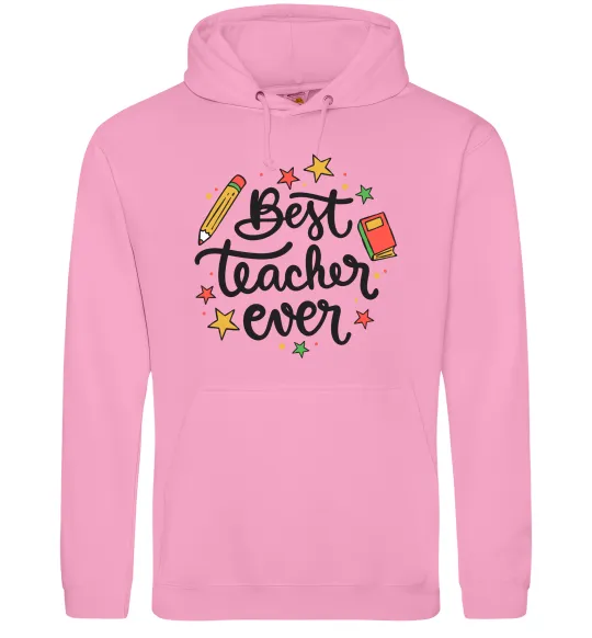 Жіноча толстовка (худі) Best teacher ever зірки Рожевий фото