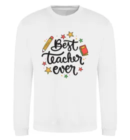 Свитшот Best teacher ever зірки Белый фото