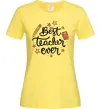 Женская футболка Best teacher ever зірки Лимонный фото