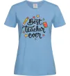 Женская футболка Best teacher ever зірки Голубой фото