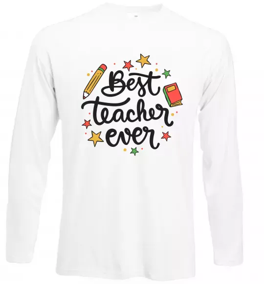 Лонгслив Best teacher ever зірки Белый фото