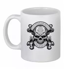 Чашка керамическая Череп з бородою Белый фото
