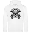 Мужская толстовка (худи) Череп Game over Белый фото