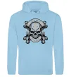 Мужская толстовка (худи) Череп Game over Голубой фото