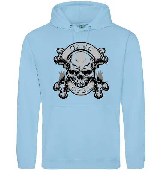 Жіноча толстовка (худі) Череп Game over Блакитний фото