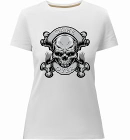 Женская премиум футболка Череп Game over