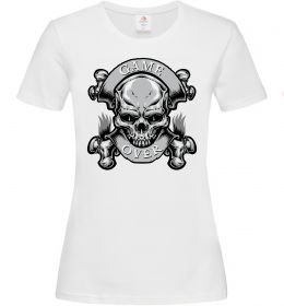 Женская футболка Череп Game over Женская футболка Череп Game over