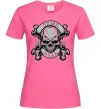Женская футболка Череп Game over Ярко-розовый фото