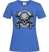 Женская футболка Череп Game over Ярко-синий фото