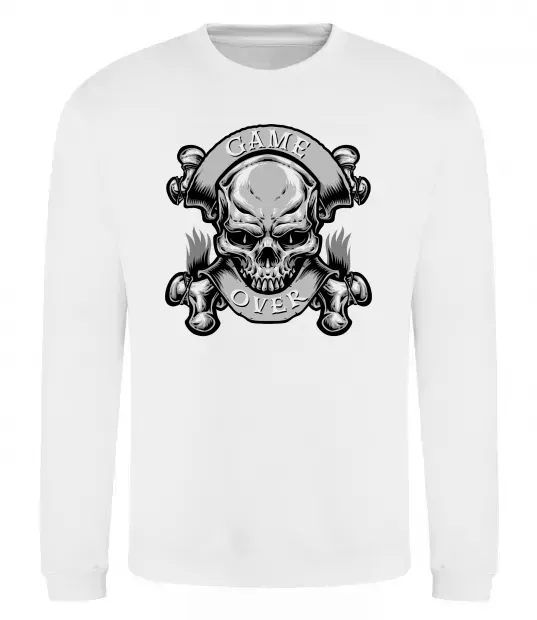 Світшот Череп Game over Білий фото
