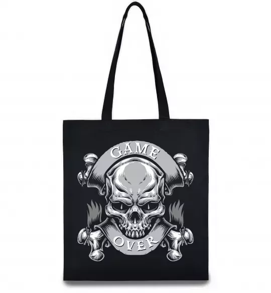 Еко-сумка Череп Game over Чорний фото