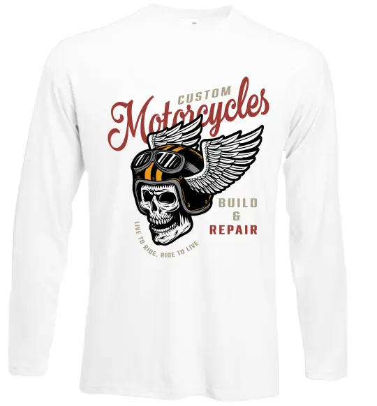 Лонгслив Череп в шоломі Белый фото