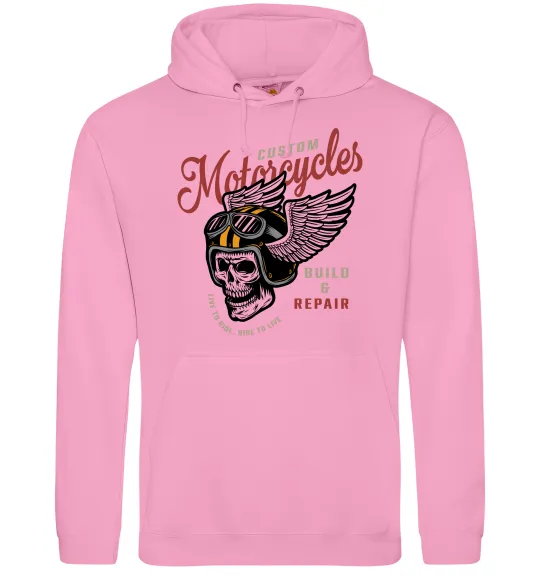 Мужская толстовка (худи) Череп в шоломі Розовый фото