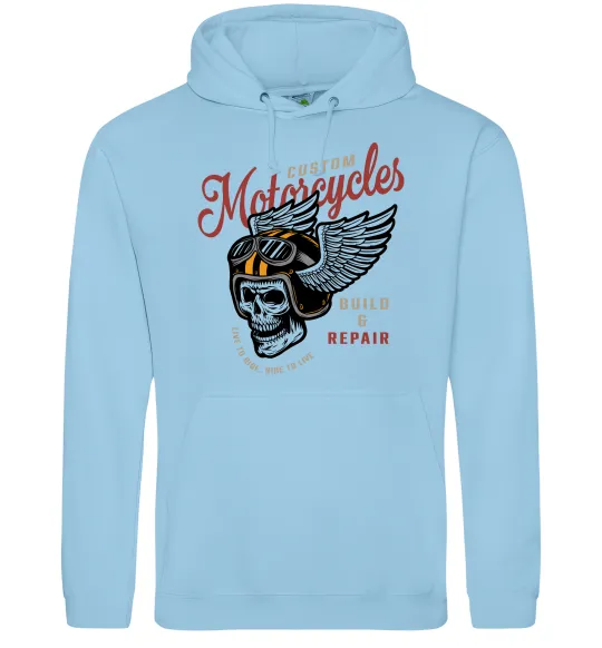 Жіноча толстовка (худі) Череп в шоломі Блакитний фото