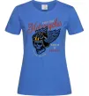 Женская футболка Череп в шоломі Ярко-синий фото