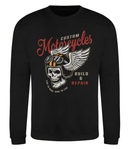 Свитшот Череп в шоломі Черный фото