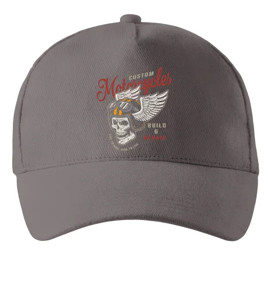 Кепка Череп в шоломі Серый фото