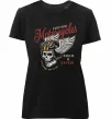 Жіноча преміум футболка Череп в шоломі Чорний Жіноча преміум футболка Череп в шоломі Чорний фото