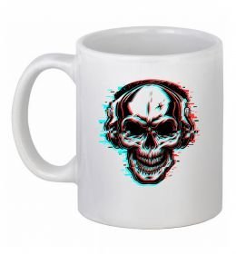 Чашка керамическая Череп в навушниках