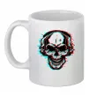 Чашка керамическая Череп в навушниках Белый фото