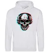 Мужская толстовка (худи) Череп в навушниках Серый меланж фото