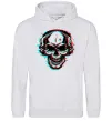 Женская толстовка (худи) Череп в навушниках Серый меланж фото