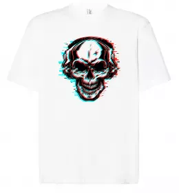 Футболка Оверсайз Череп в навушниках Белый фото