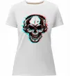 Женская премиум футболка Череп в навушниках Белый фото