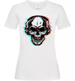 Женская футболка Череп в навушниках Белый фото