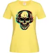 Жіноча футболка Череп в навушниках Лимонний фото