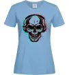 Жіноча футболка Череп в навушниках Блакитний фото