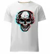Мужская премиум футболка Череп в навушниках Белый фото