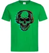 Мужская футболка Череп в навушниках Зеленый Мужская футболка Череп в навушниках Зеленый фото